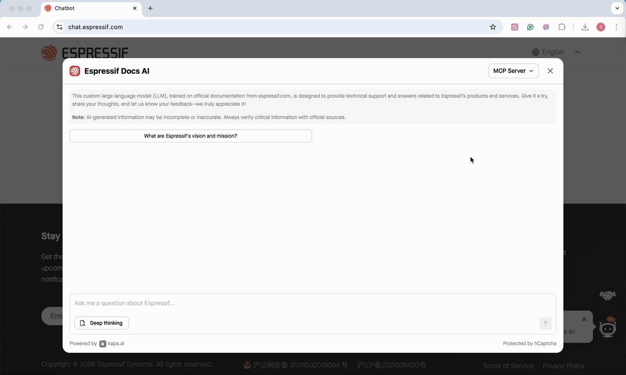 Espressif Documentation MCP server demo